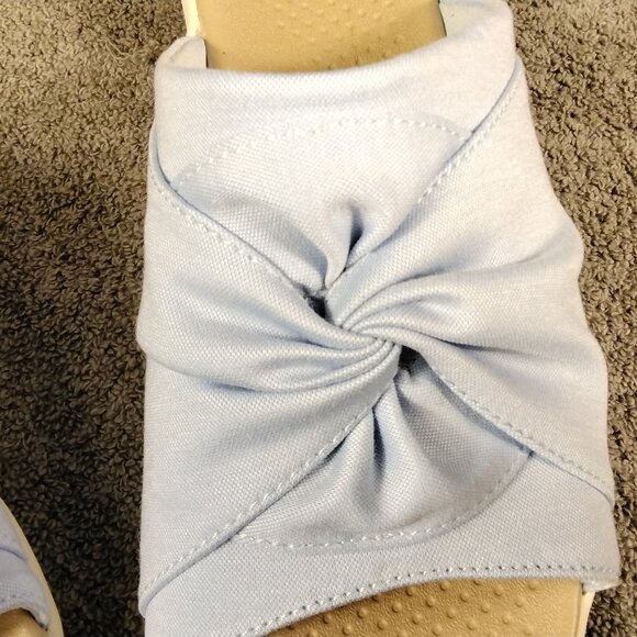 Bzees LifeStride Shoes Womens Size 9.5W Blue Sandals Slip on Comfort Wedge - Picture 4 of 13